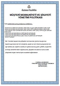 MÜŞTERİ MEMNUNİYETİ VE ŞİKAYETİ POLİTİKASI