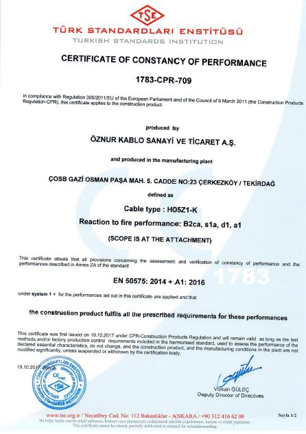 H05Z1-K B2ca, s1a, d1, a1 TSE CPR CERTIFICATES