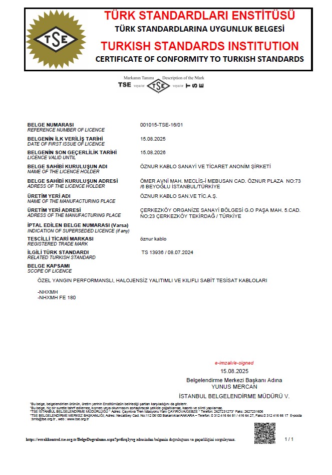 NHXMH TSE CERTIFICATES